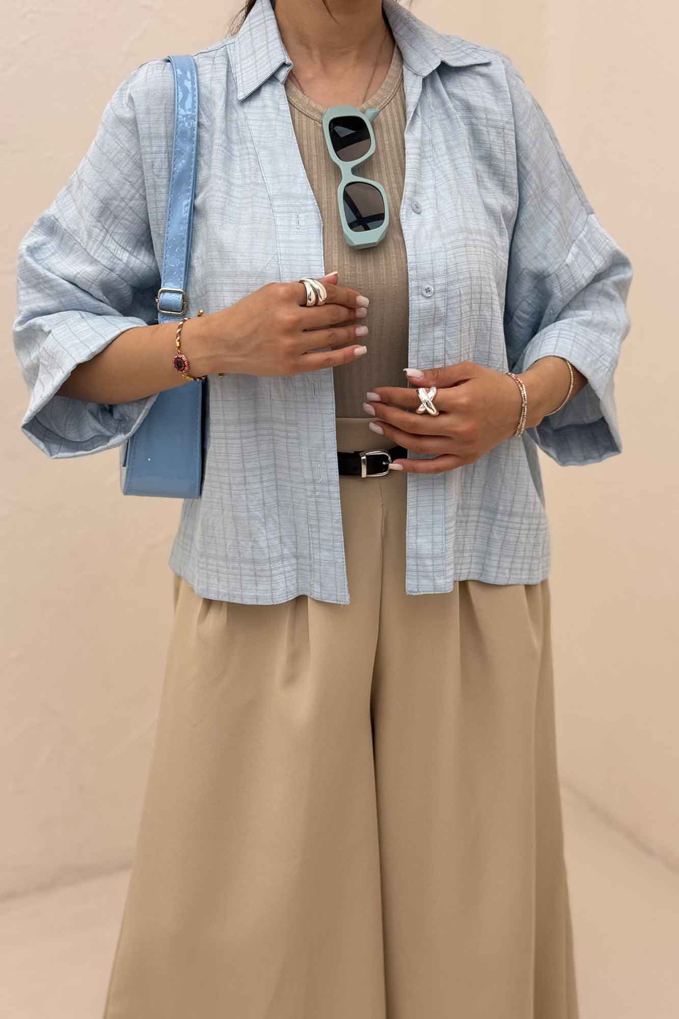 شومیز parry راه راه پشت بلند