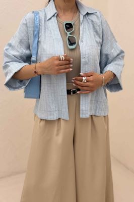 شومیز parry راه راه پشت بلند