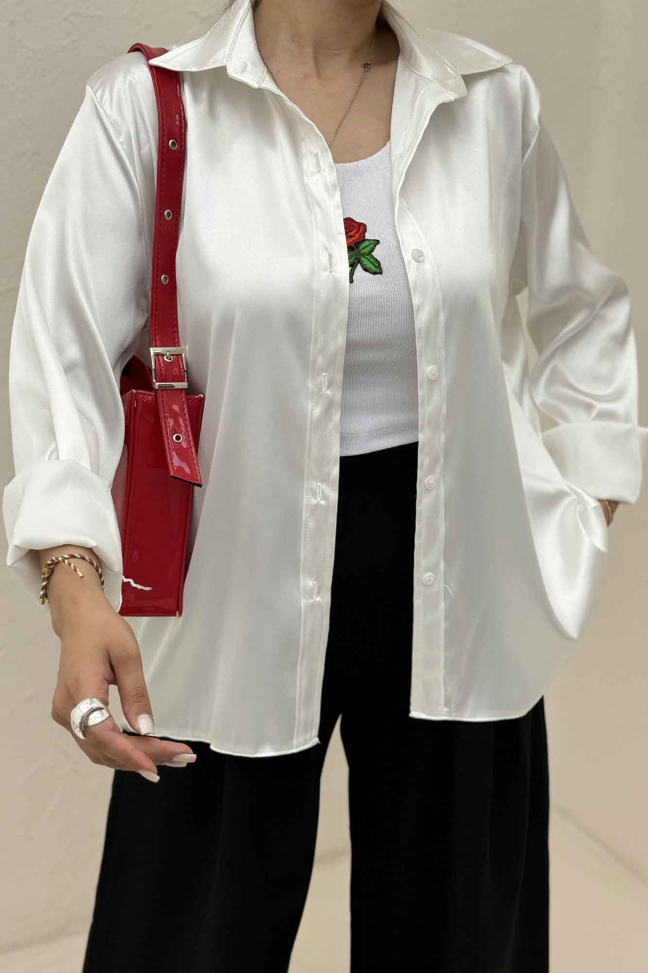 شومیز مانتویی ساتن R