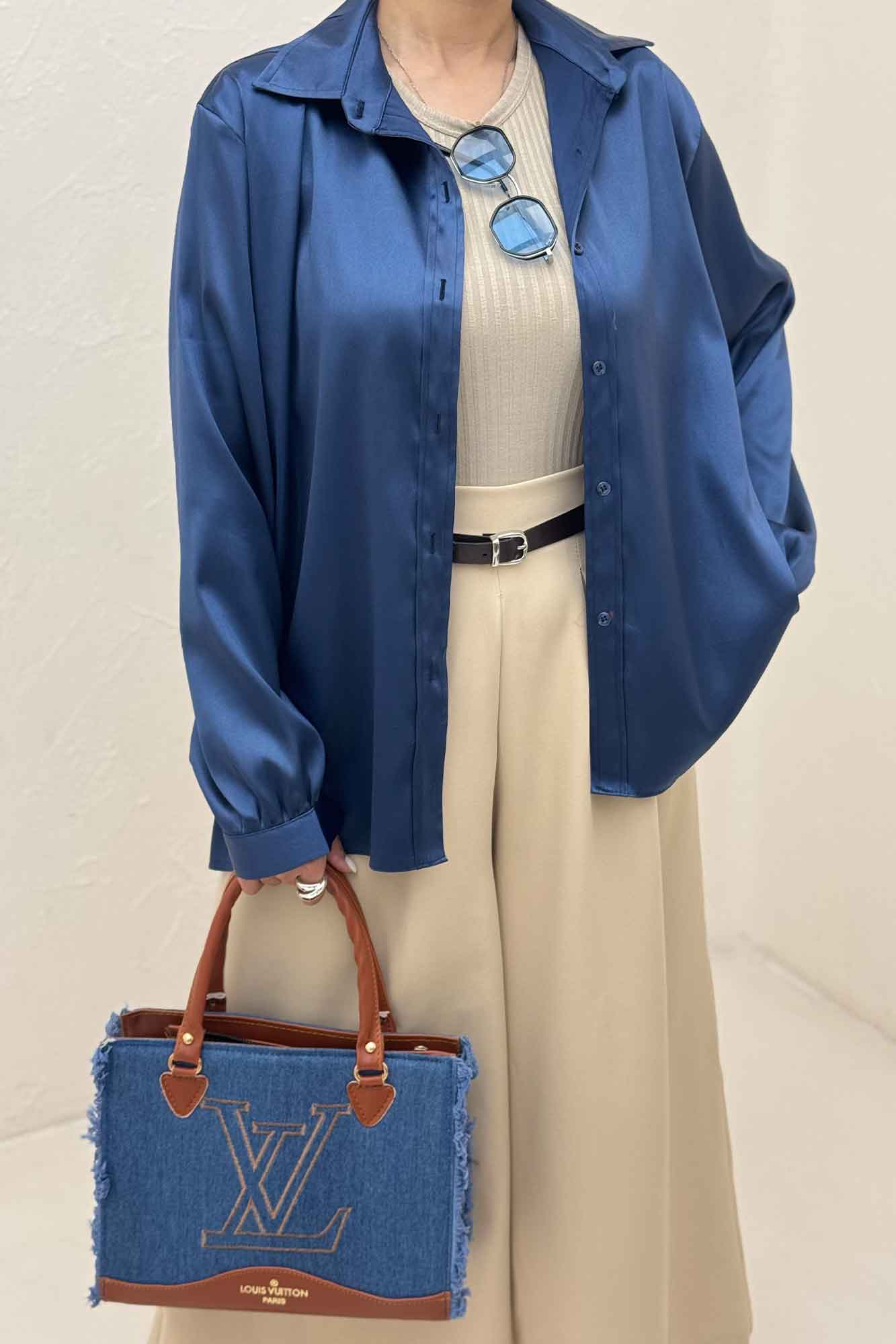 شومیز مانتویی ساتن R