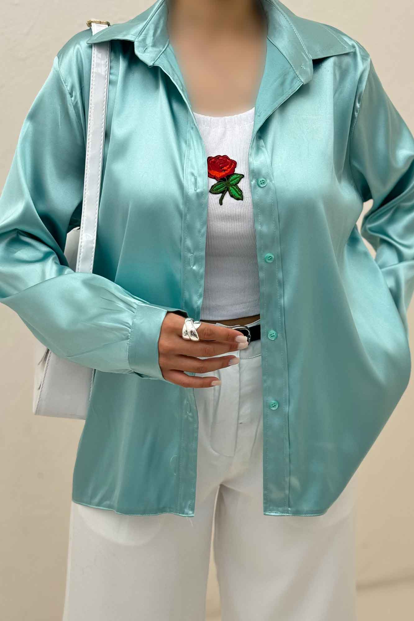 شومیز مانتویی ساتن R