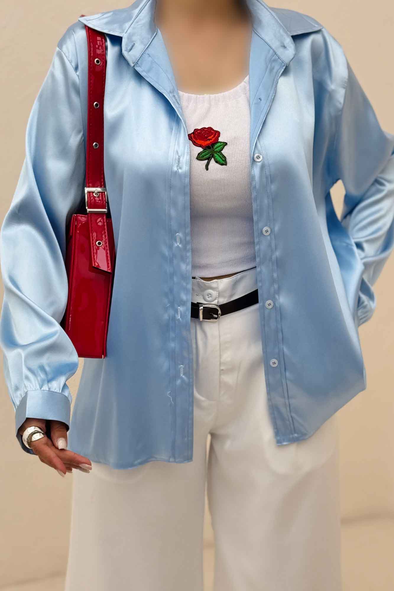 شومیز مانتویی ساتن R