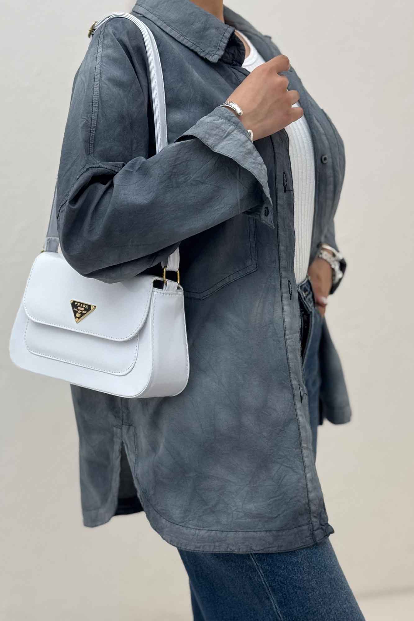 مانتو لینن پایین هلال دو جیب TR (آبرنگی)