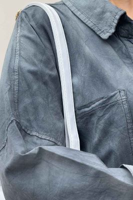 مانتو لینن پایین هلال دو جیب TR (آبرنگی)