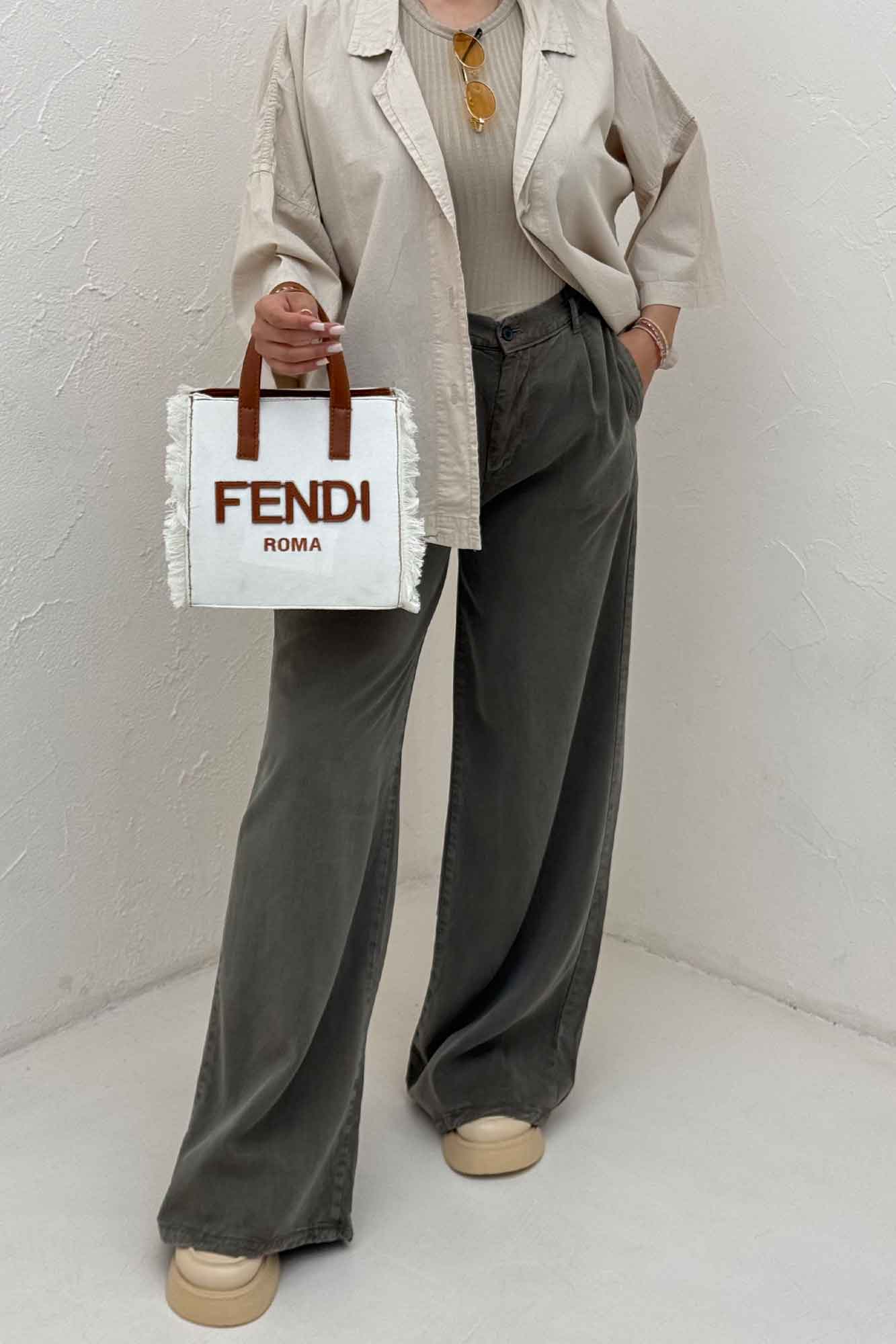 مانتو لینن آستین سه رب یقه شکاری TR