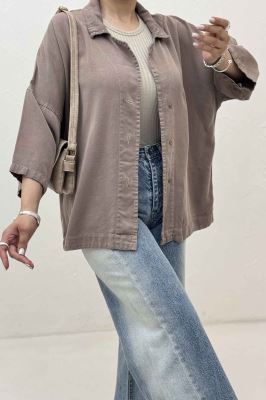 مانتو سیلک یقه شکاری TR