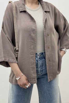 مانتو سیلک یقه شکاری TR