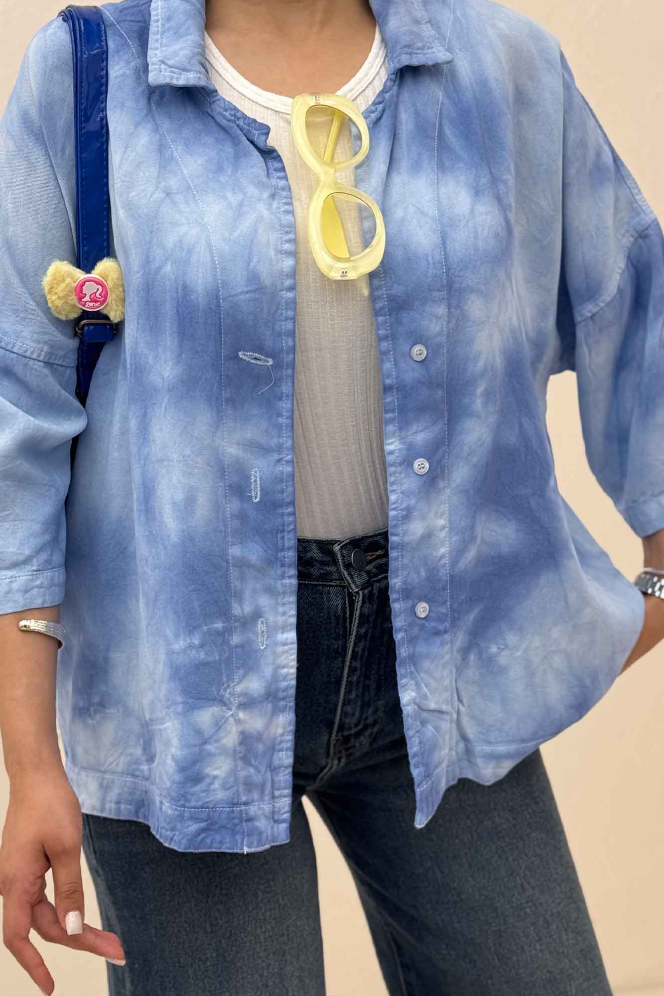 مانتو سیلک آستین سه رب یقه شکاری (آبرنگی)TR