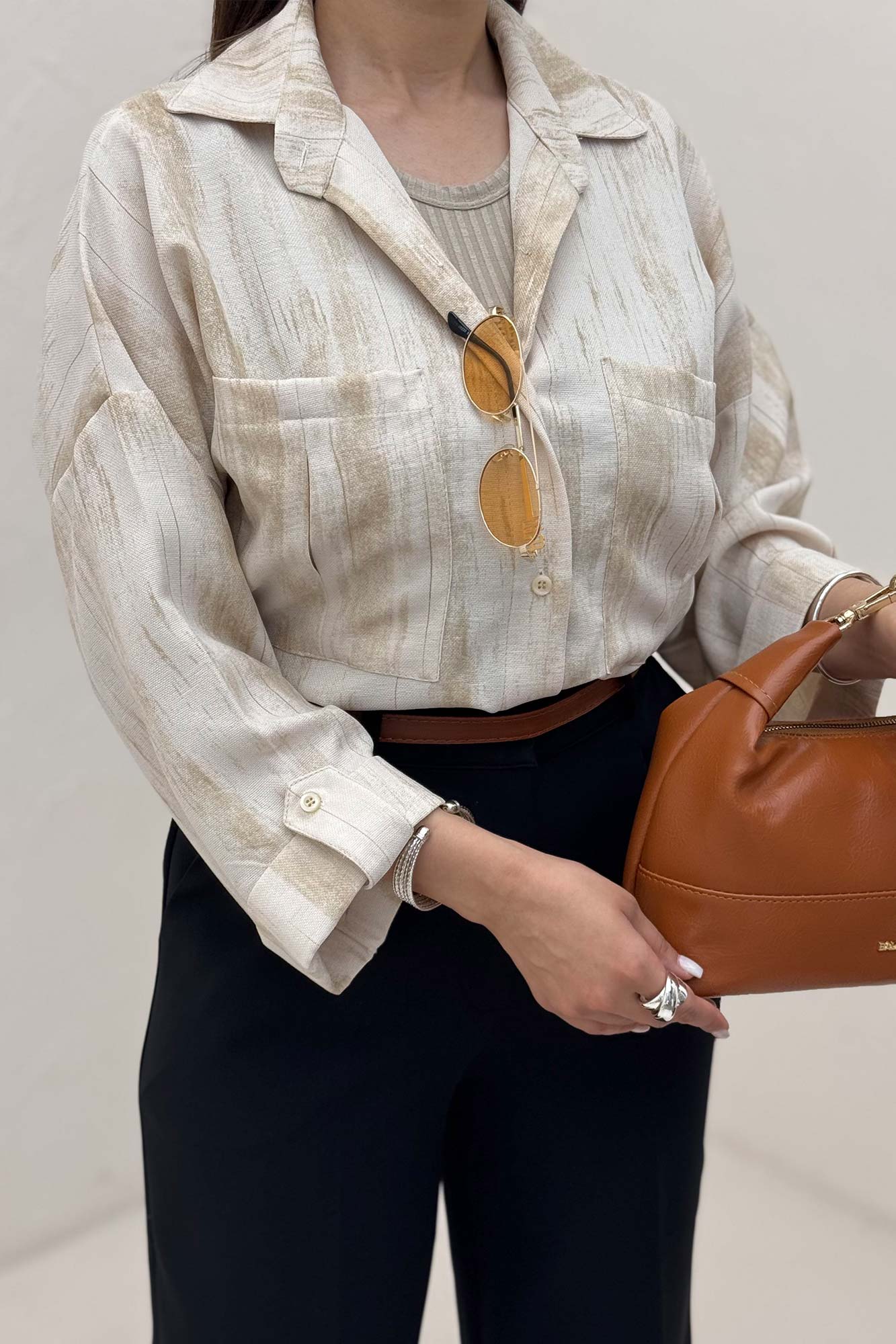 شومیز مانتویی پرینتی پاگن دار طرح 2