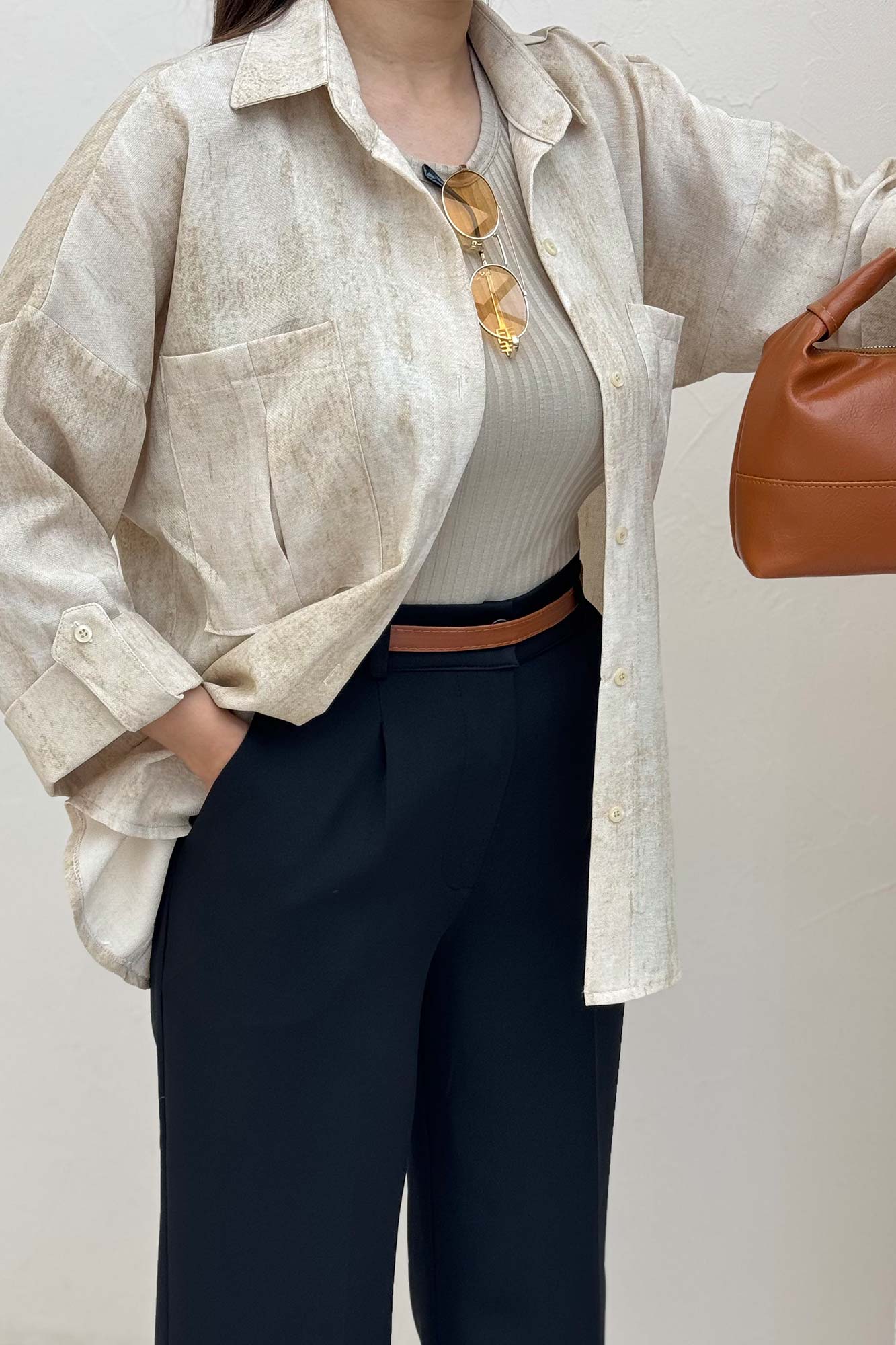 شومیز مانتویی پرینتی پاگن دار طرح 1