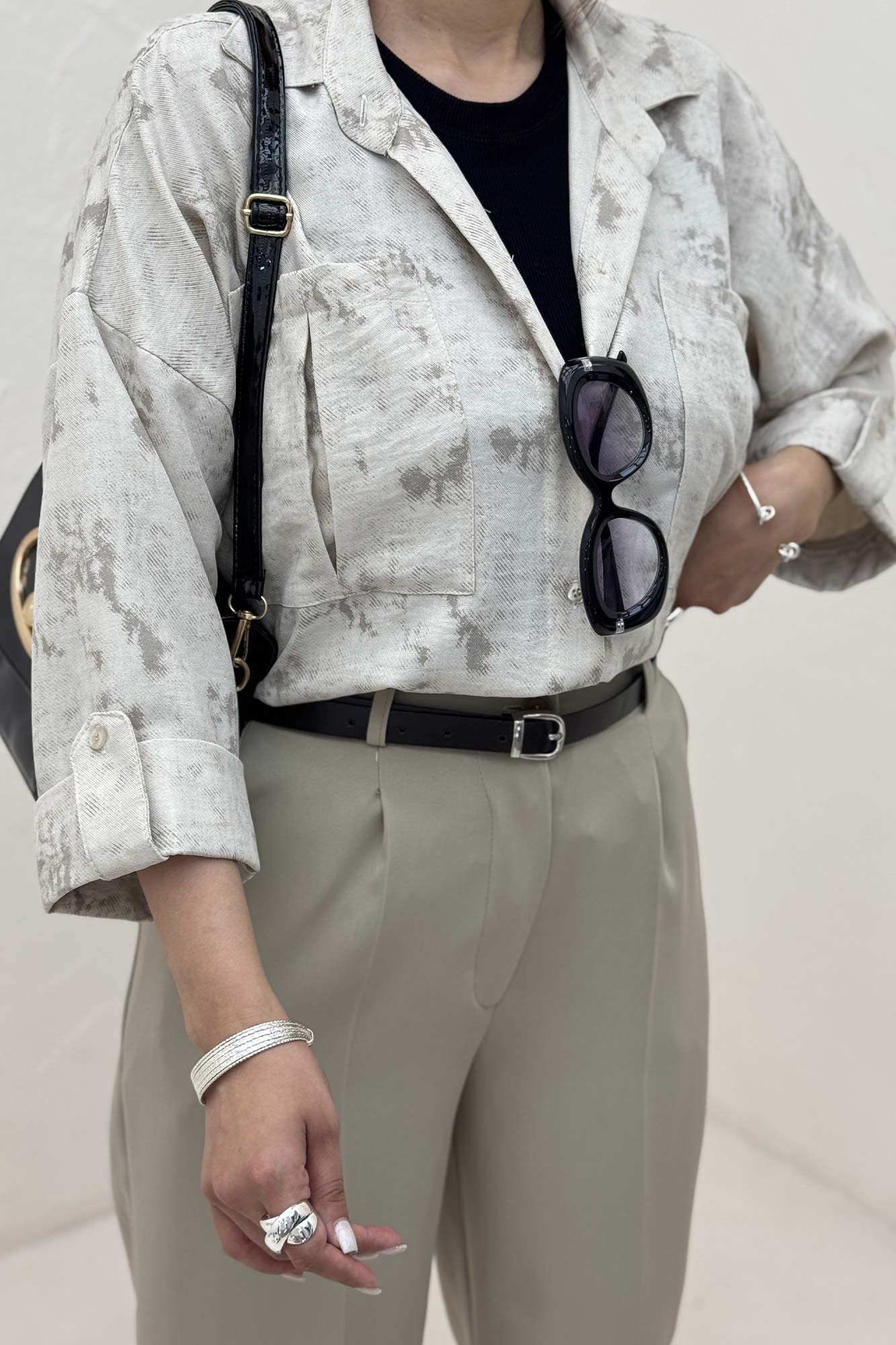 شومیز مانتویی پرینتی پاگن دار طرح 1