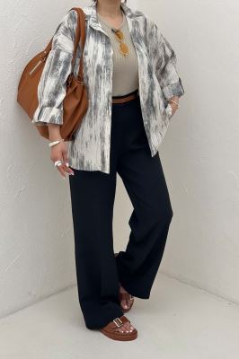 شومیز مانتویی پرینتی پاگن دار طرح 2