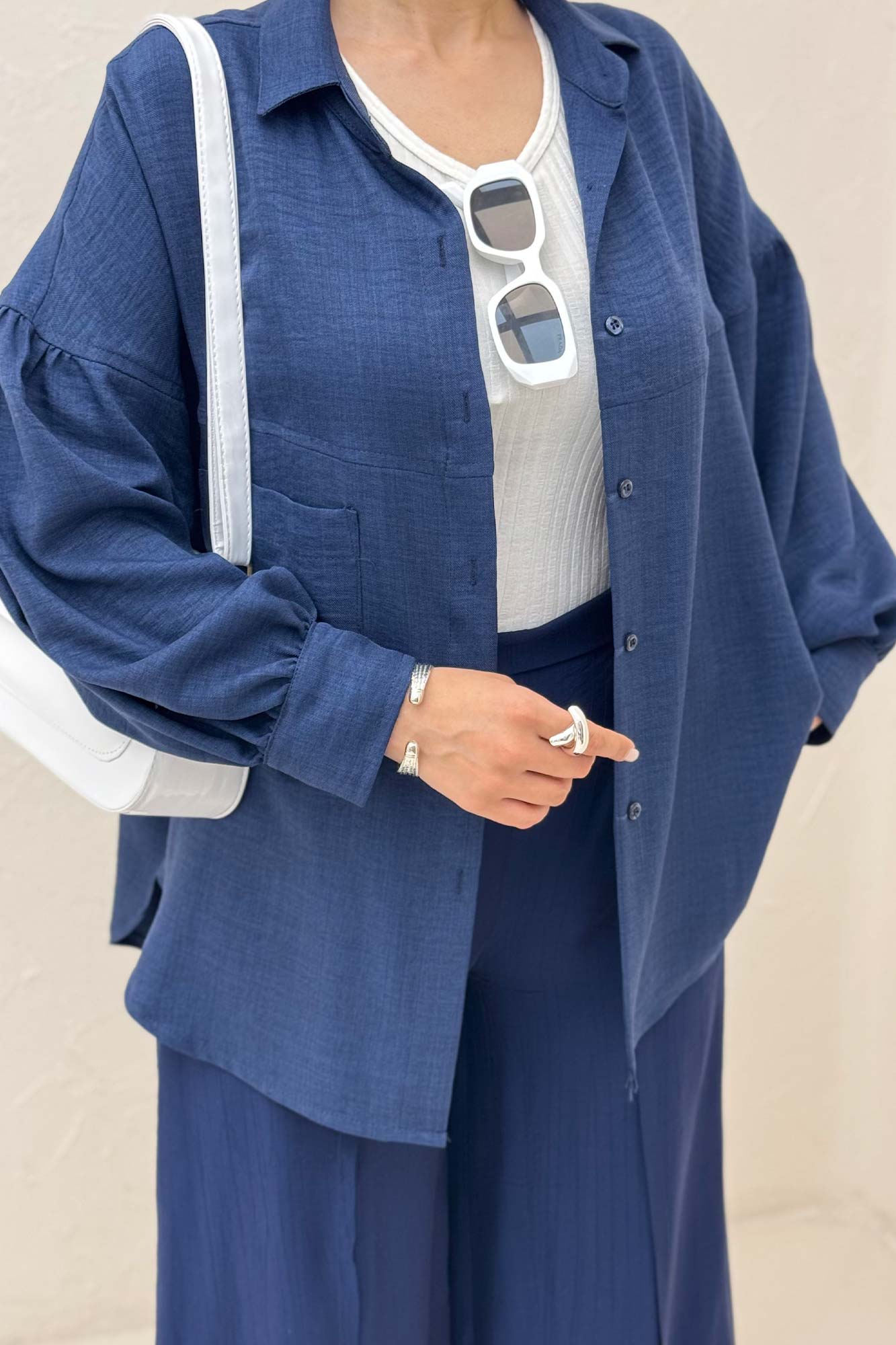 شومیز مانتویی شانتون تک جیب نایرا