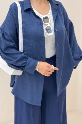 شومیز مانتویی شانتون تک جیب نایرا