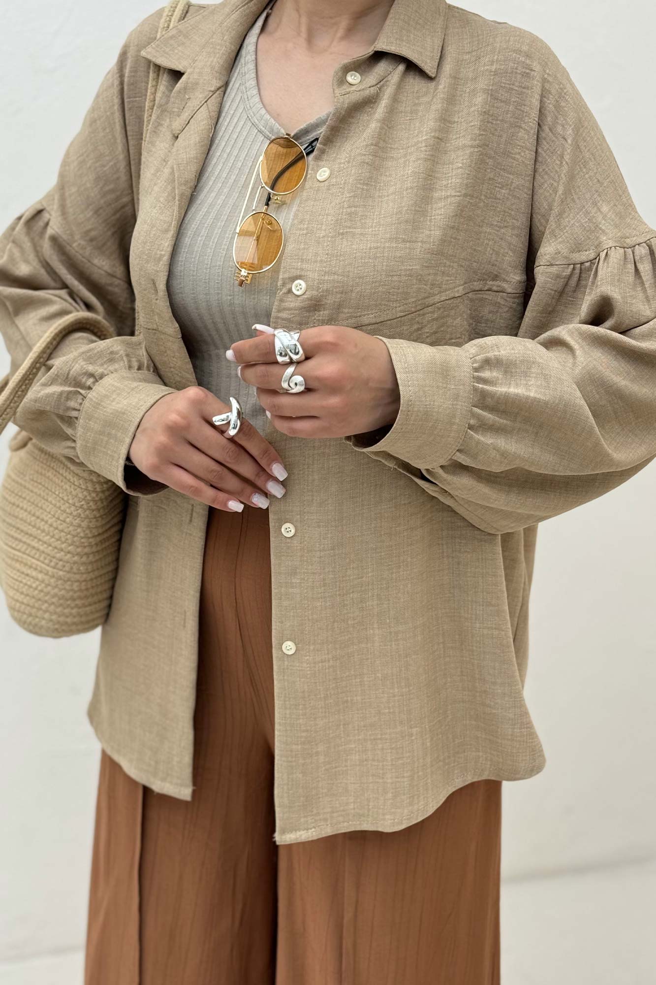 شومیز مانتویی شانتون تک جیب نایرا