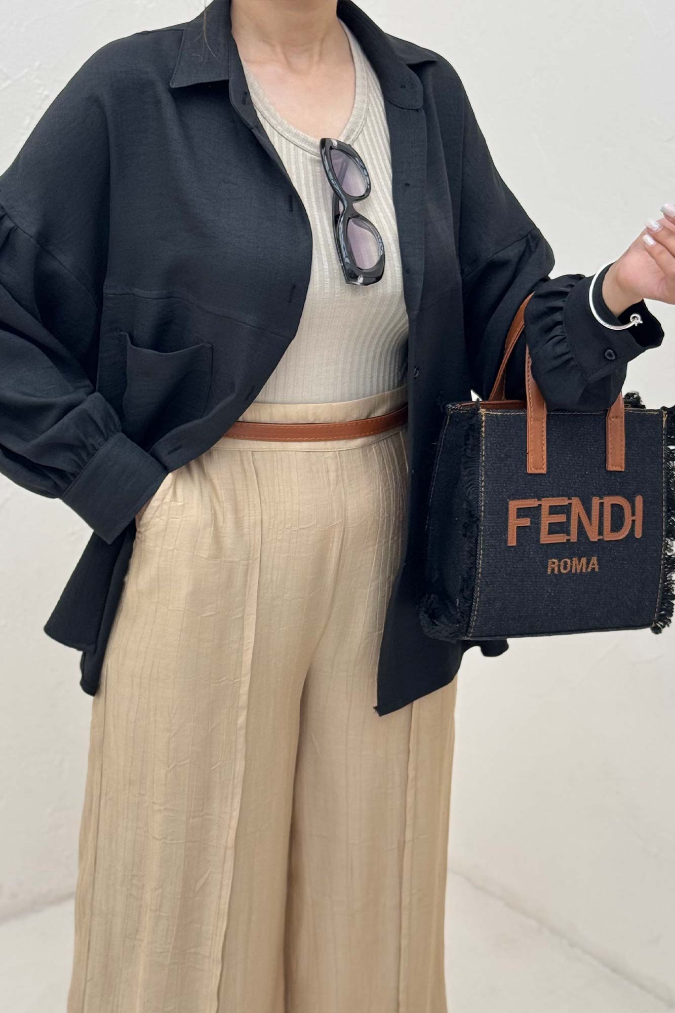 شومیز مانتویی شانتون تک جیب نایرا