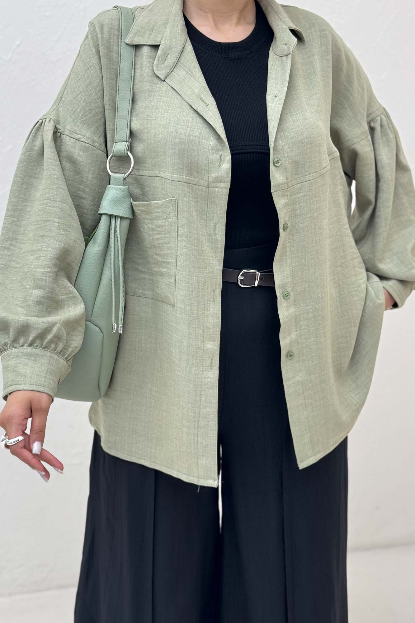 شومیز مانتویی شانتون تک جیب نایرا