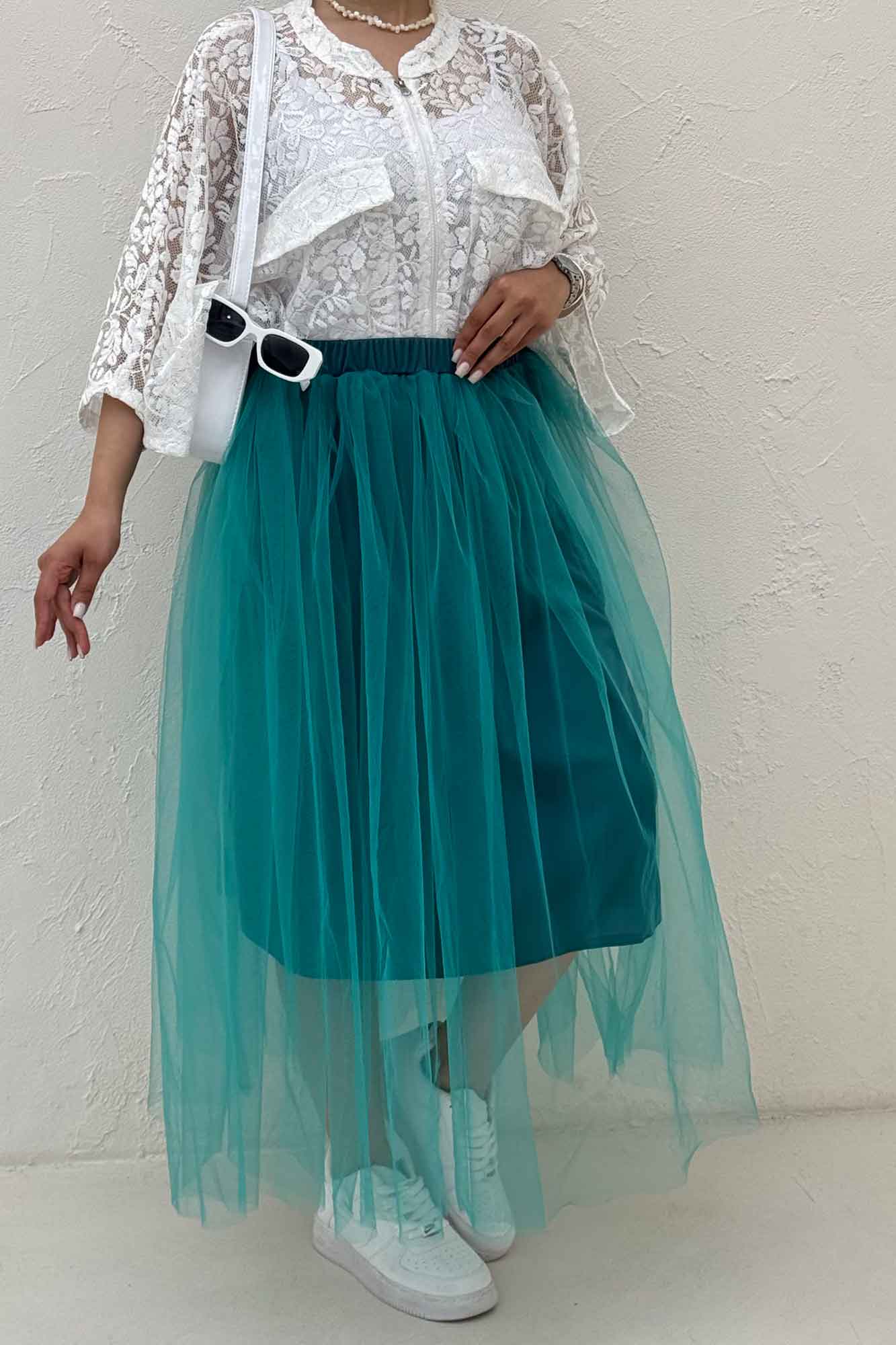 دامن توری کمر پیله داخل آستردار 1002