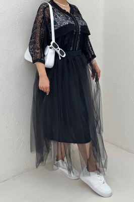 دامن توری کمر پیله داخل آستردار 1002