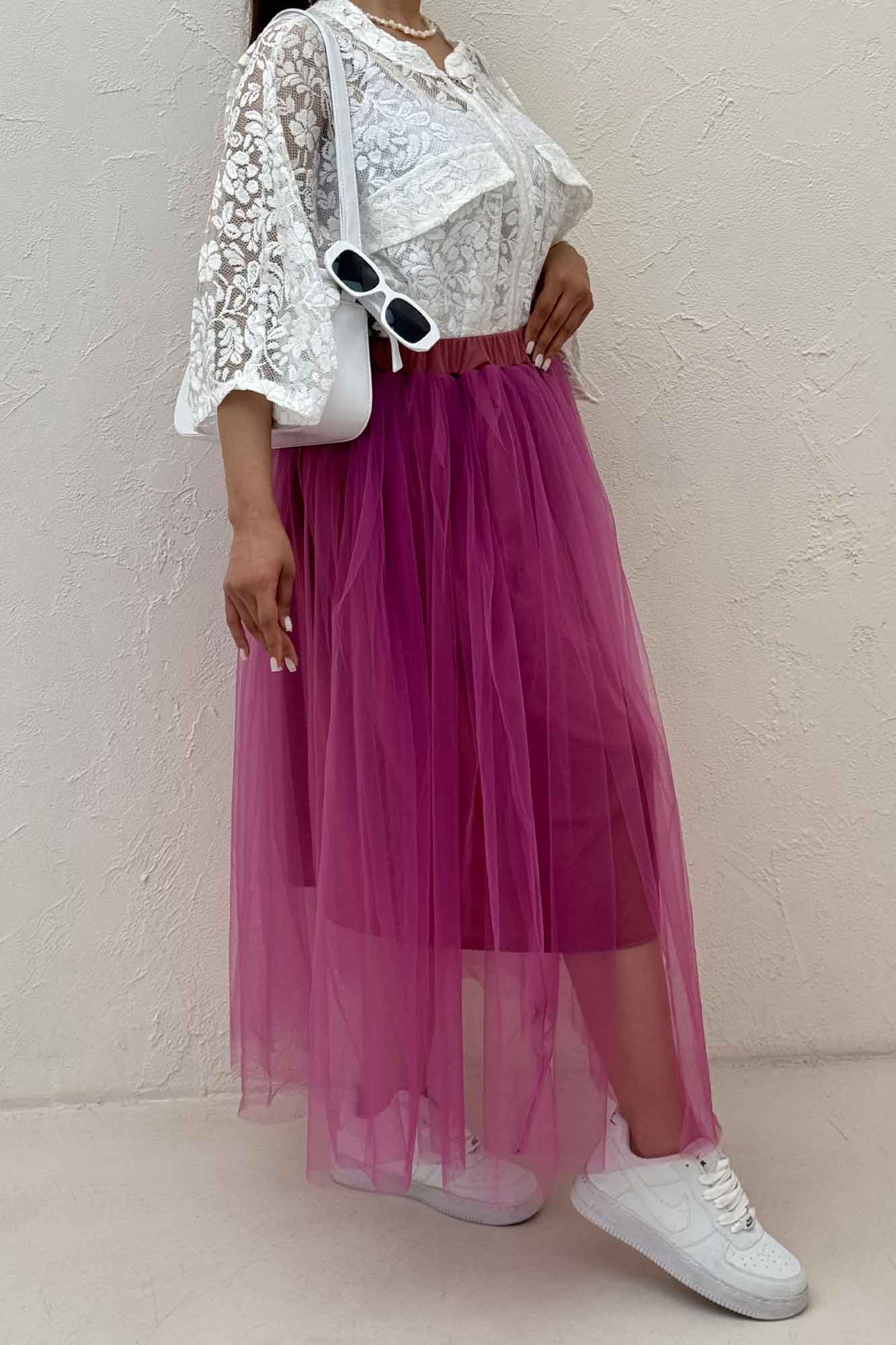 دامن توری کمر پیله داخل آستردار 1002