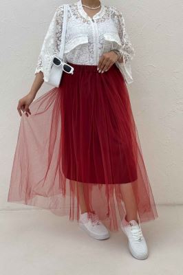 دامن توری کمر پیله داخل آستردار 1002