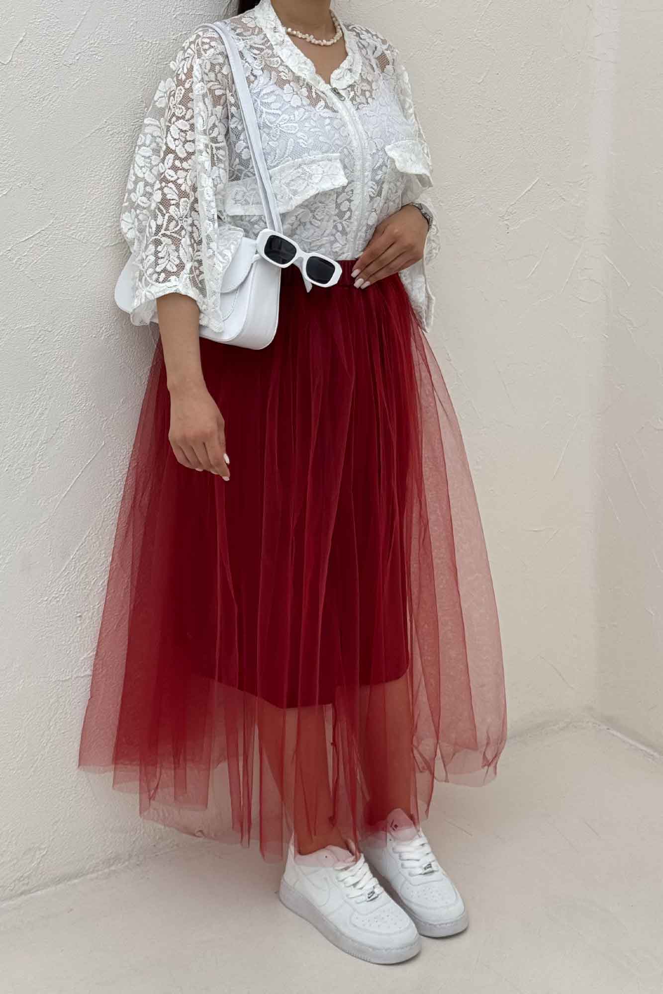 دامن توری کمر پیله داخل آستردار 1002