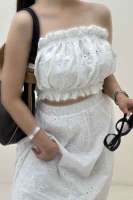 ست دکلته دامن خامه دوزی 1014