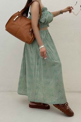 ست دکلته دامن خامه دوزی 1014