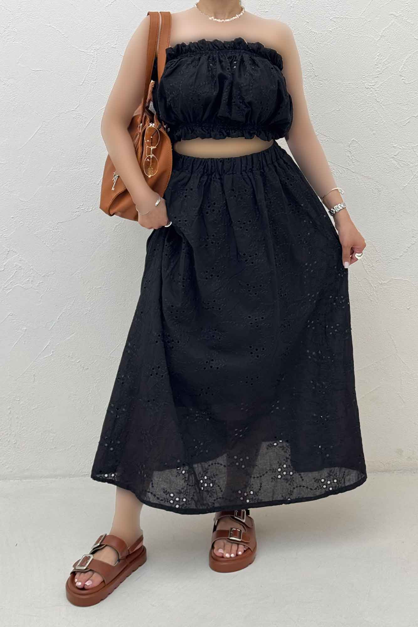 ست دکلته دامن خامه دوزی 1014