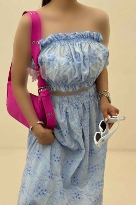 ست دکلته دامن خامه دوزی 1014