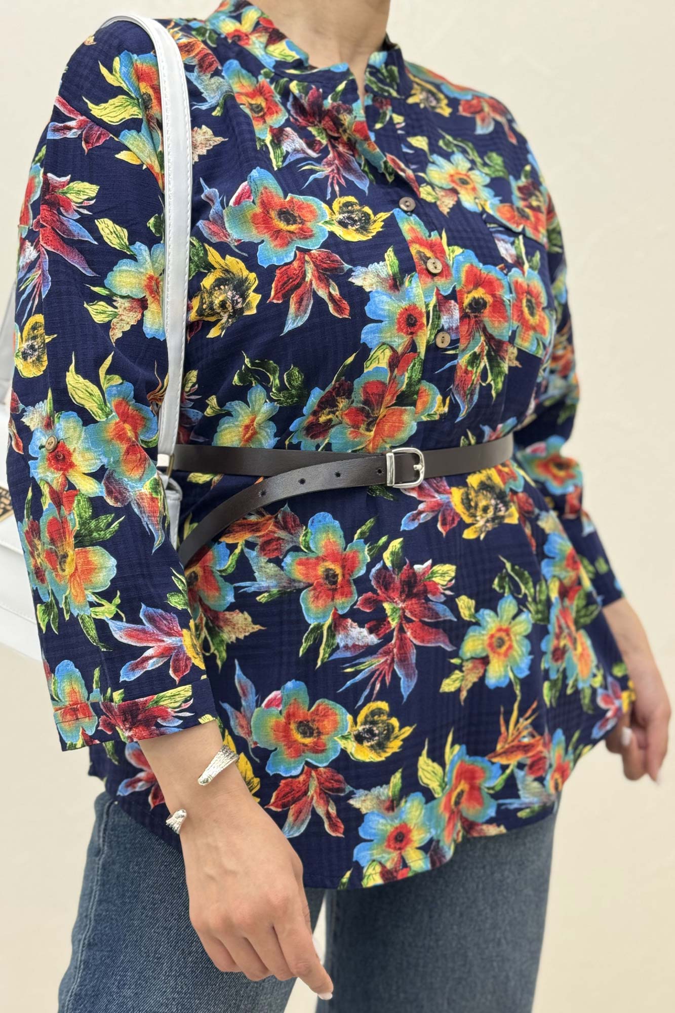 شومیز لینن زارا طرحدار ایتالیایی 1012