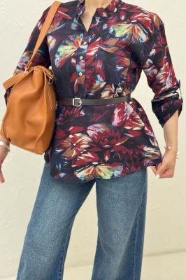 شومیز لینن زارا طرحدار ایتالیایی 1012