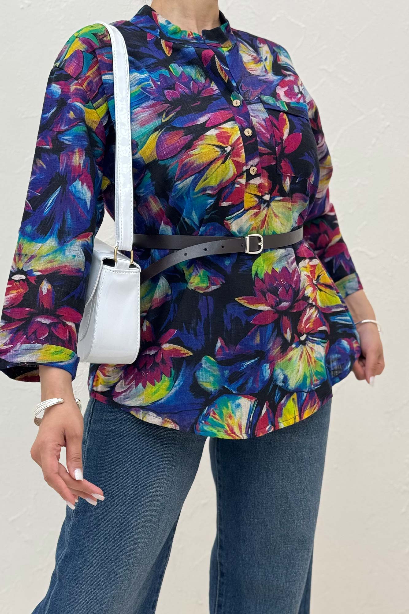 شومیز لینن زارا طرحدار ایتالیایی 1012