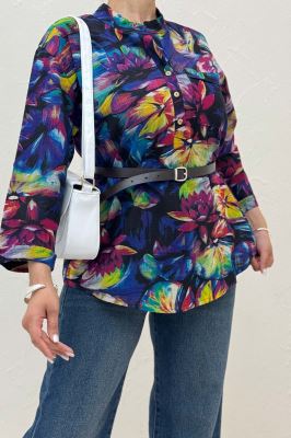 شومیز لینن زارا طرحدار ایتالیایی 1012