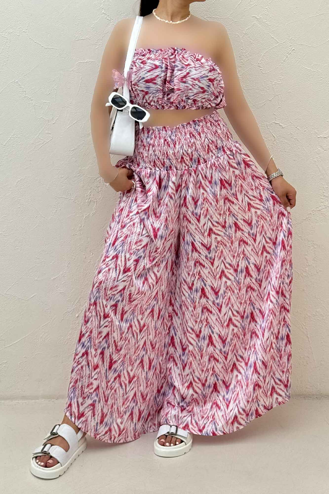 ست دکلته و دامن شلواری  1006