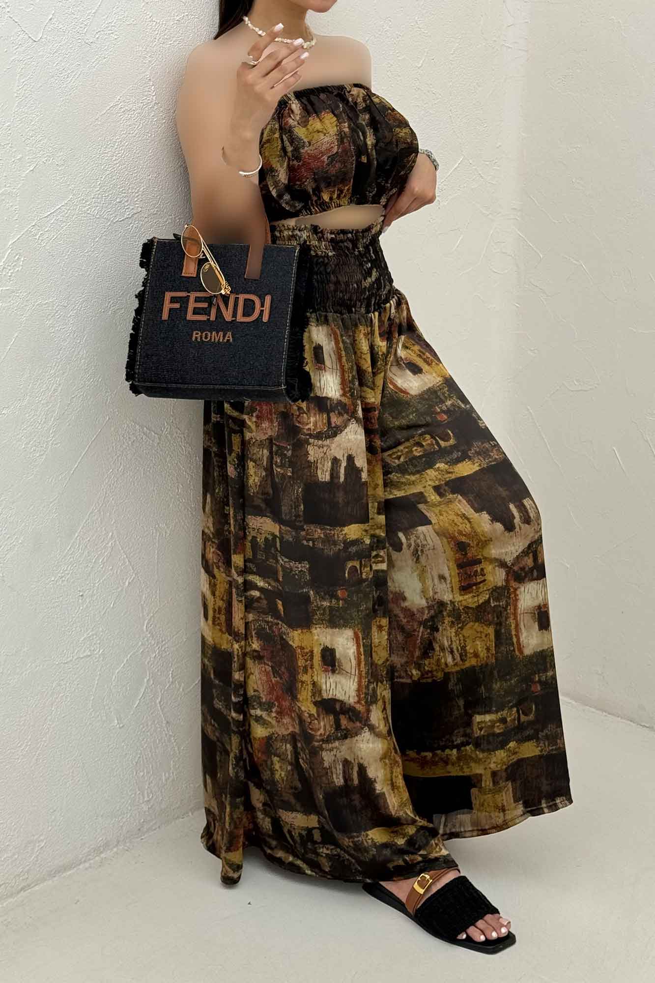 ست دکلته و دامن شلواری  1006