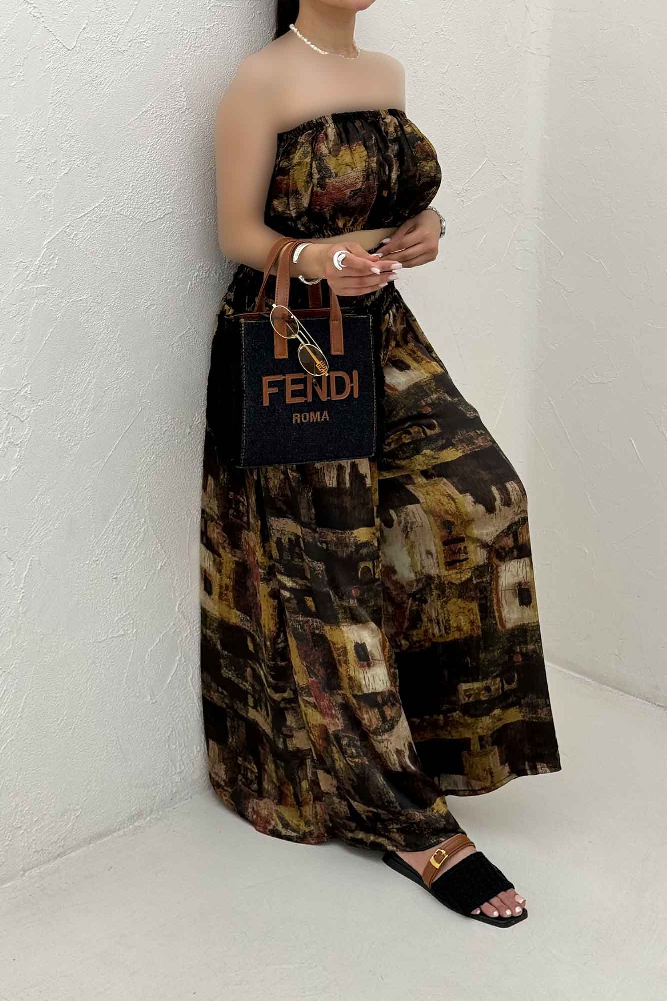 ست دکلته و دامن شلواری  1006