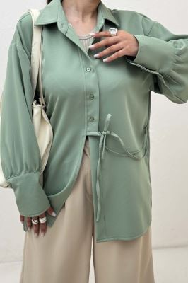 مانتو مازراتی مچ پهن جلو بنددار 