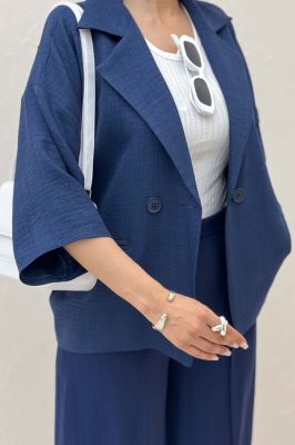 مانتو کتی آستین سه رب یقه انگلیسی شانتونR