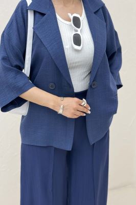 مانتو کتی آستین سه رب یقه انگلیسی شانتونR