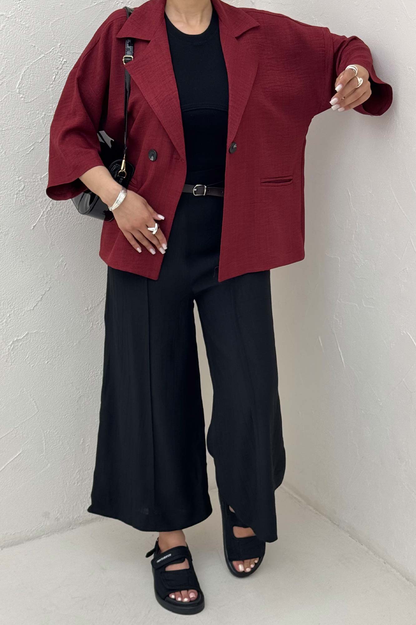 مانتو کتی آستین سه رب یقه انگلیسی شانتونR