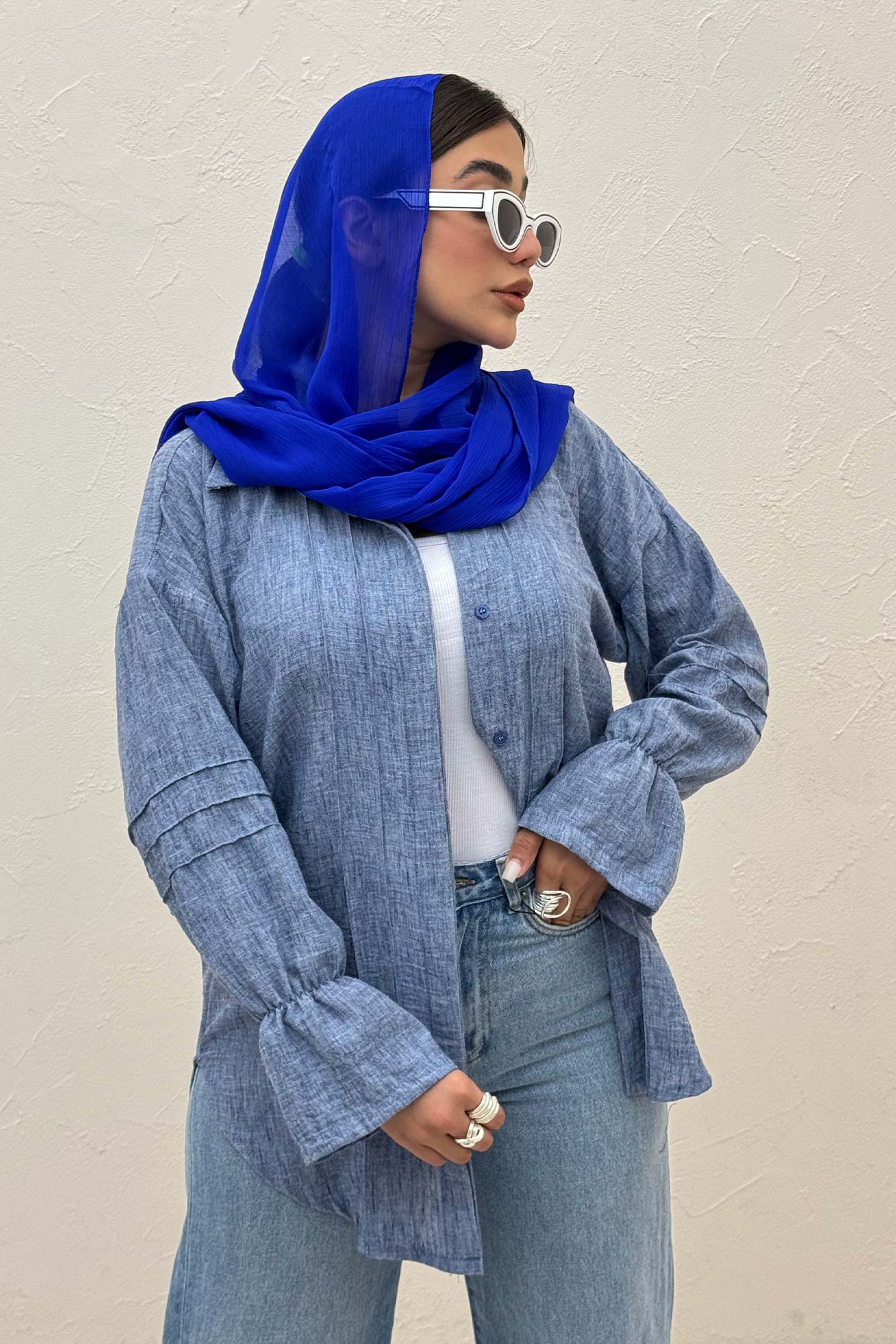 شومیز مانتویی شانتون زارا سر آستین کش