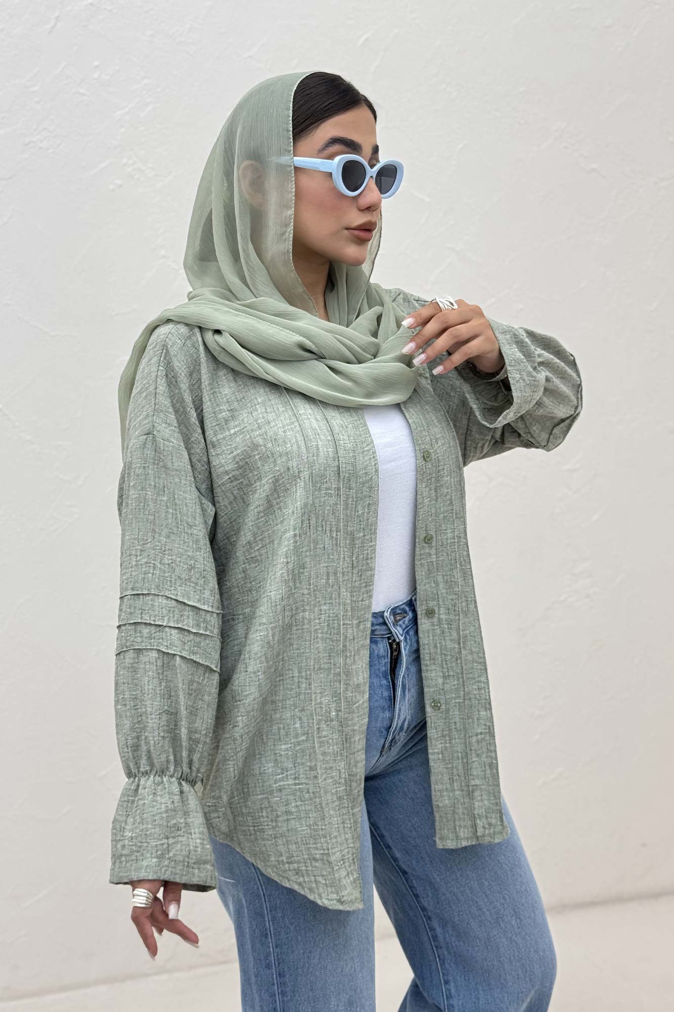 شومیز مانتویی شانتون زارا سر آستین کش