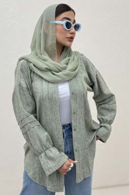 شومیز مانتویی شانتون زارا سر آستین کش