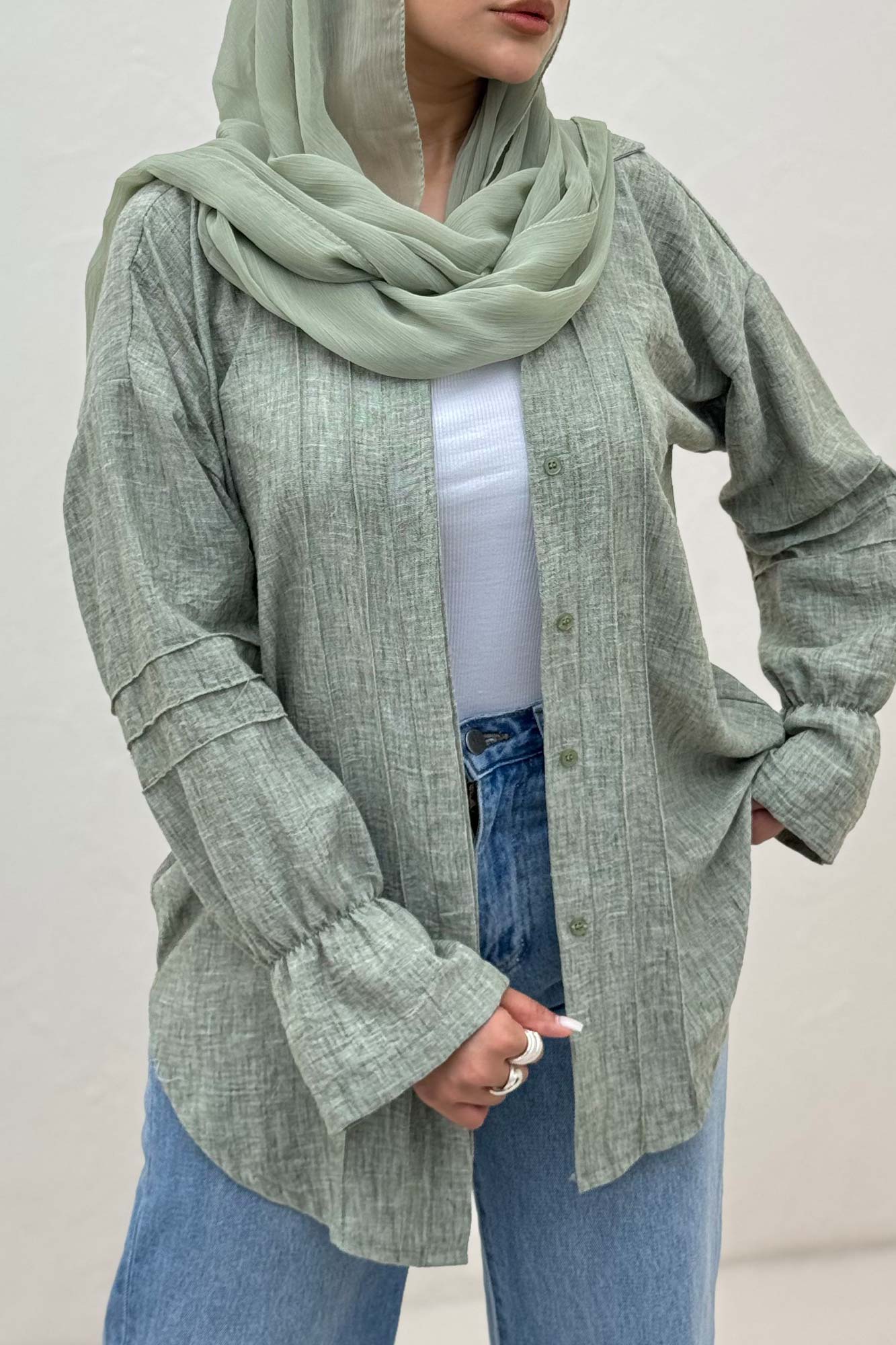 شومیز مانتویی شانتون زارا سر آستین کش