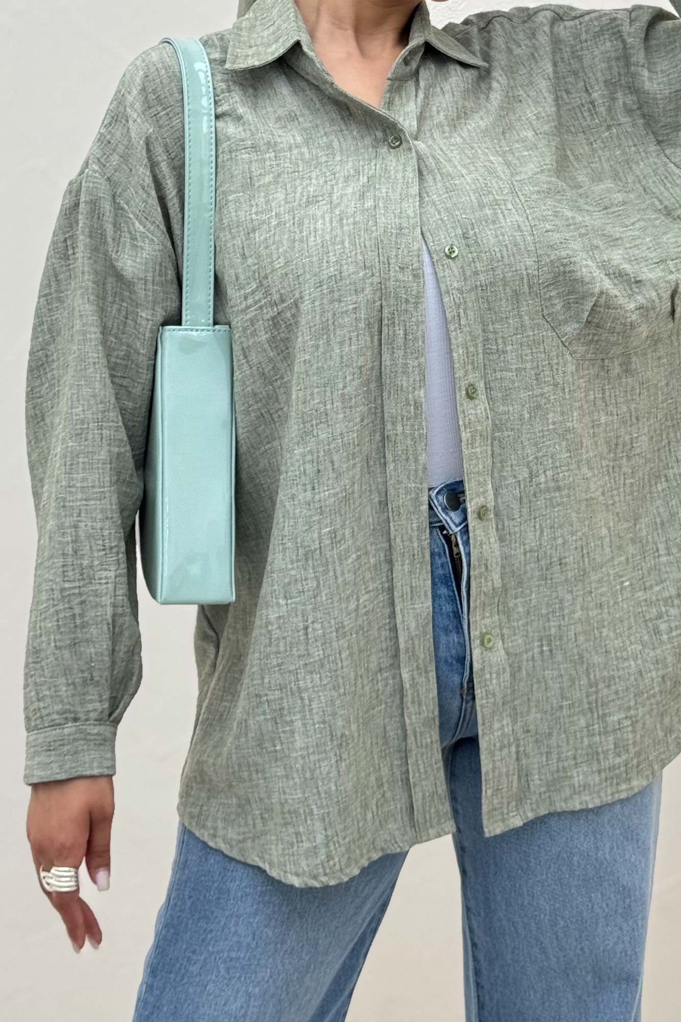 شومیز مانتویی شانتون زارا پشت دکمه 