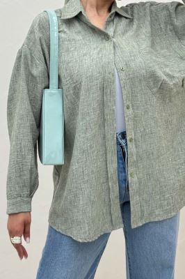 شومیز مانتویی شانتون زارا پشت دکمه 