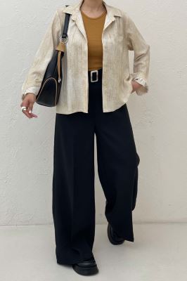 شومیز مانتویی پرینتی دکمه مخفی طرح 1