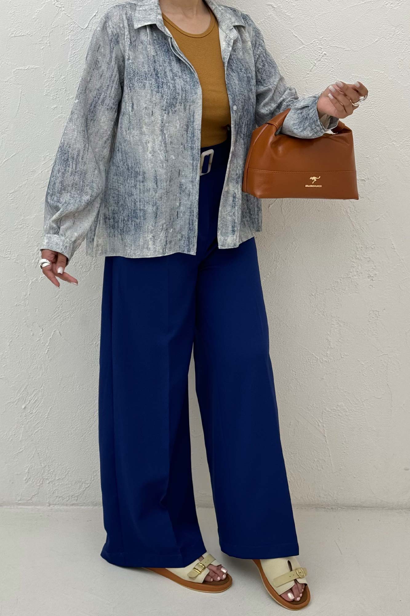 شومیز مانتویی پرینتی دکمه مخفی طرح 1