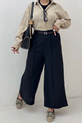 شلوار واید کریشه جلو دوخت